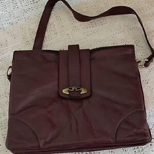 Etienne Aigner Rich Burgundy Leather Shoulder Bag
